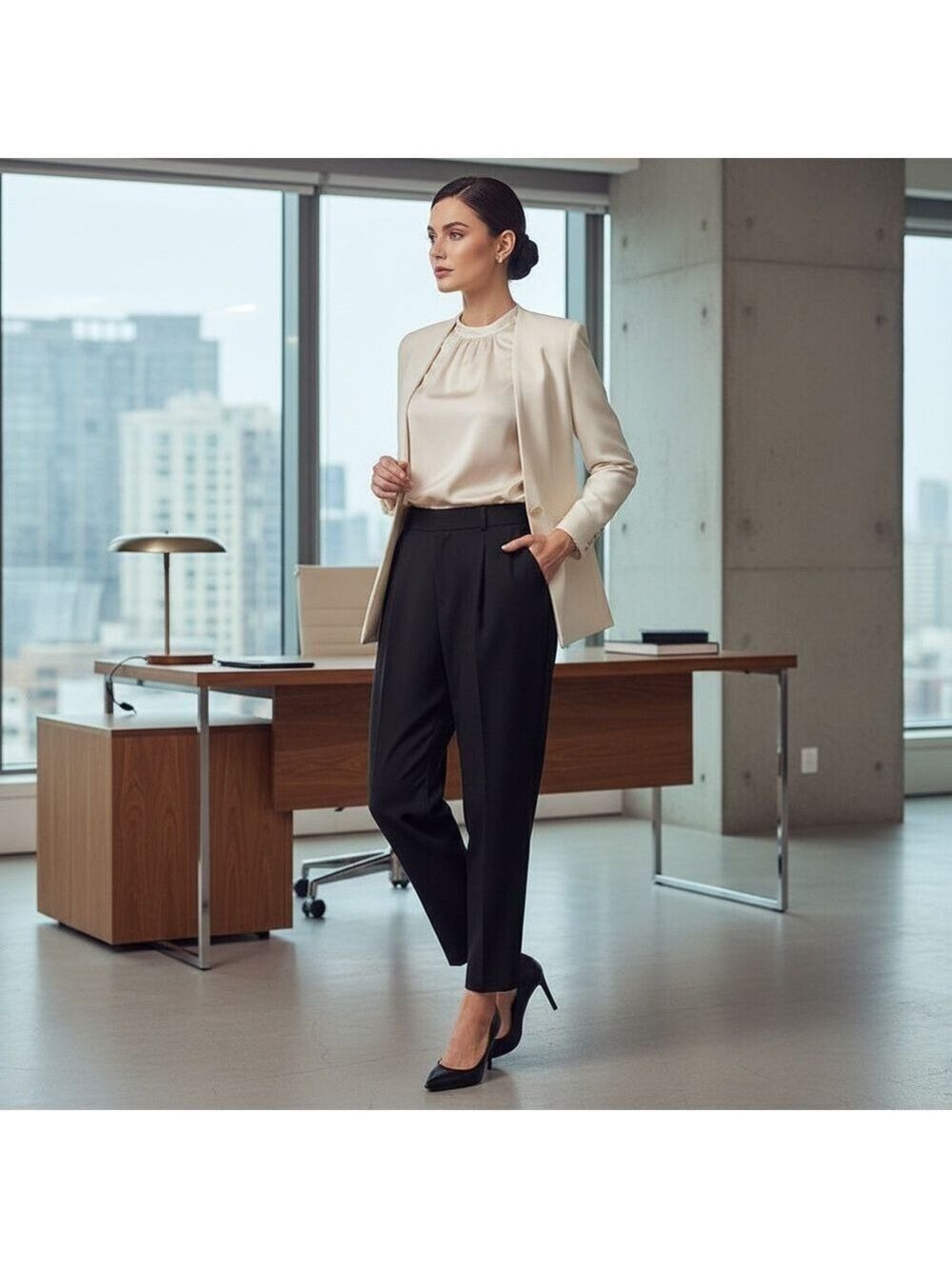 ZARA NWT Black High-Waist Pleated Tapered Trousers Size XL Office siren Business